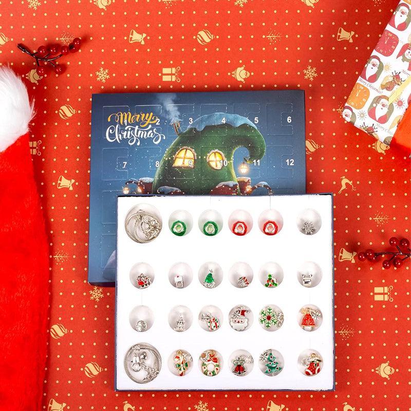 JingleCharms - Calendario dell’Avvento con bracciale con ciondoli e 24 ciondoli