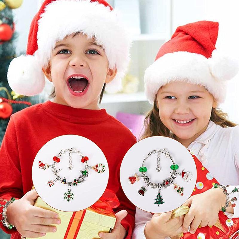 JingleCharms - Calendario dell’Avvento con bracciale con ciondoli e 24 ciondoli