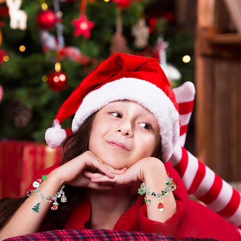 JingleCharms - Calendario dell’Avvento con bracciale con ciondoli e 24 ciondoli