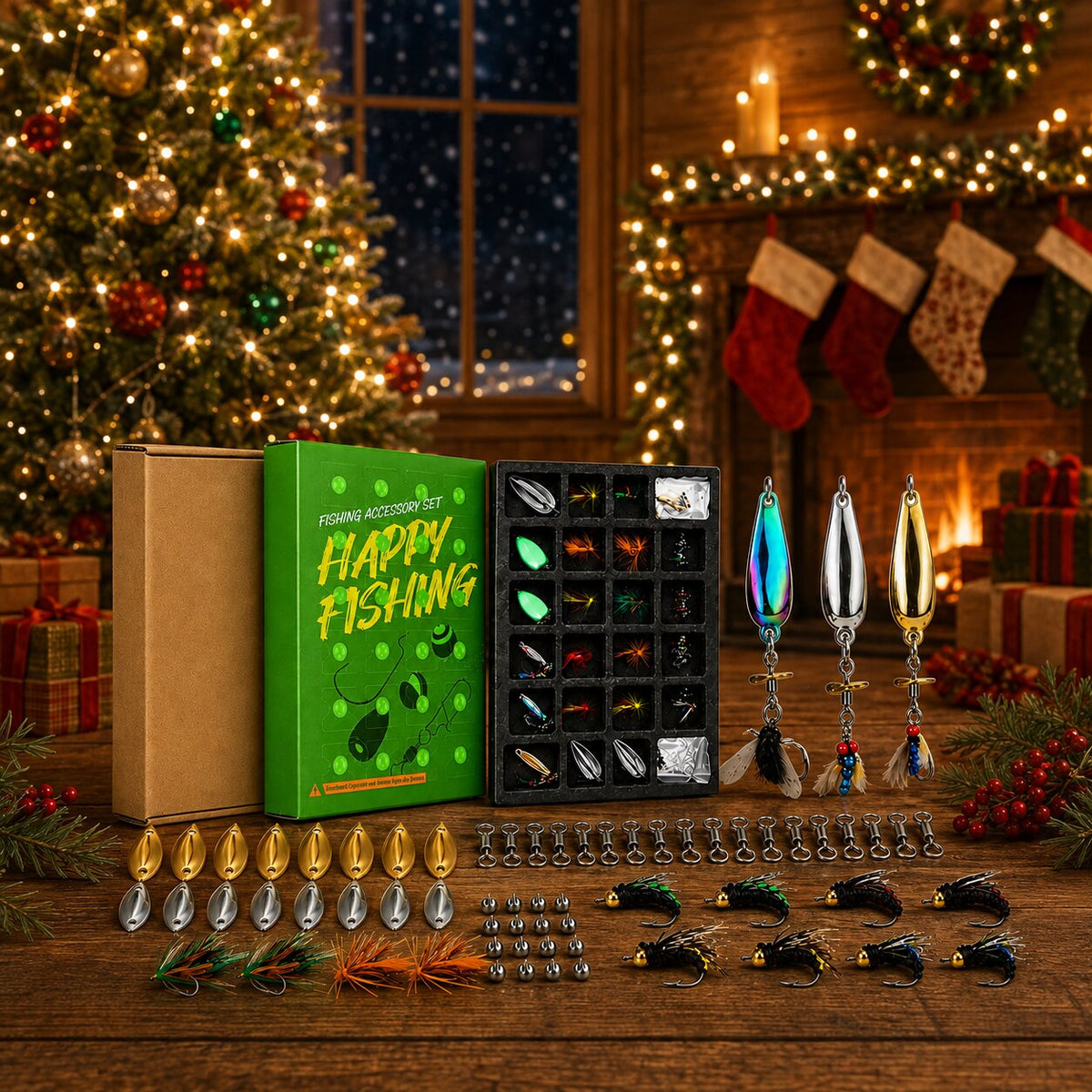 Fishmas - Calendar de Advent pentru pescuit cu ornamente