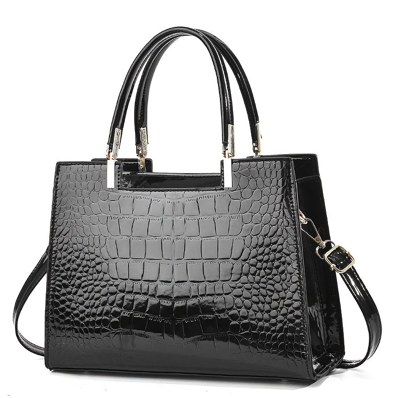 Delilah - Geantă elegantă cu model de piele de crocodil și design premium