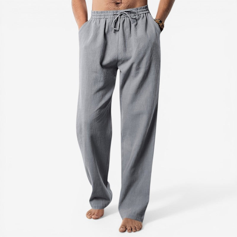 Elastic Waist Pants with Adjustable Drawstring
