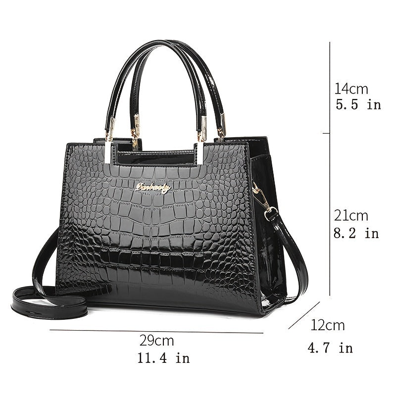 Delilah - Geantă elegantă cu model de piele de crocodil și design premium
