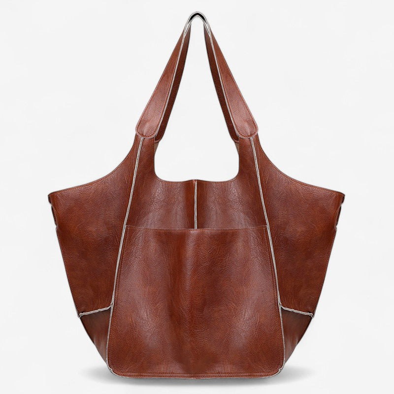 Lina – Borsa a Spalla con Chiusura a Bottone e Tasche Multiple