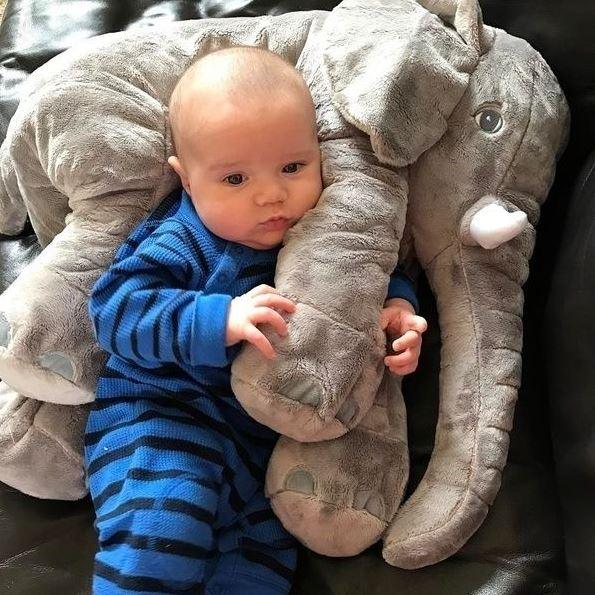 BabyBard - Měkký polštářek s motivem slona pro děti pro pohodlí a mazlení