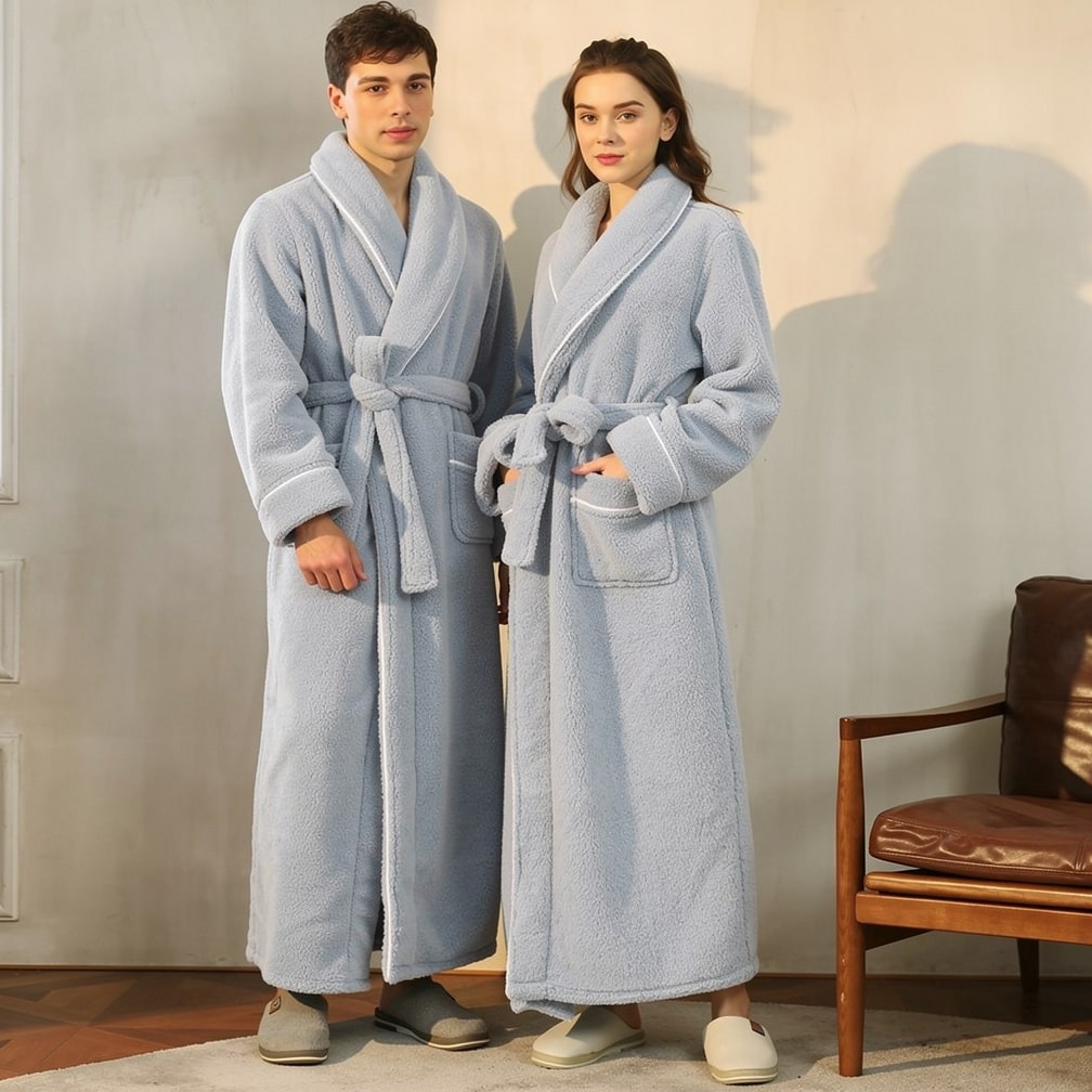 Fleecový župan FleeceMantle - unisex s opaskom a prednými vreckami