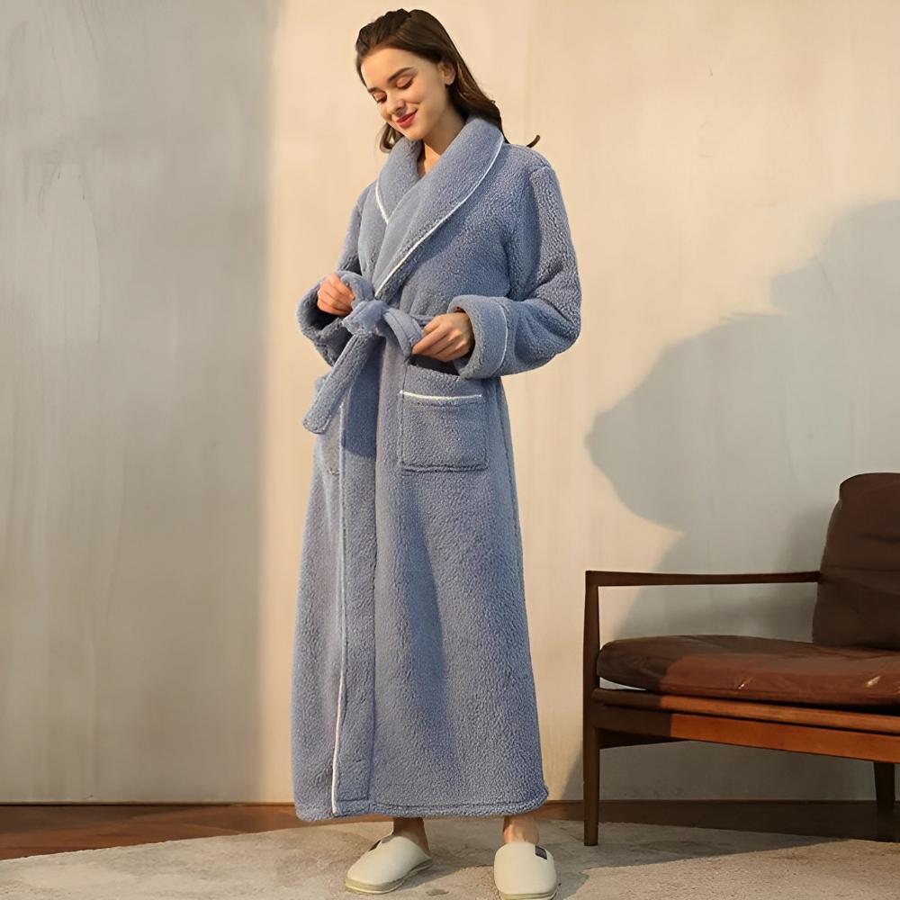 Fleecový župan FleeceMantle - unisex s opaskom a prednými vreckami