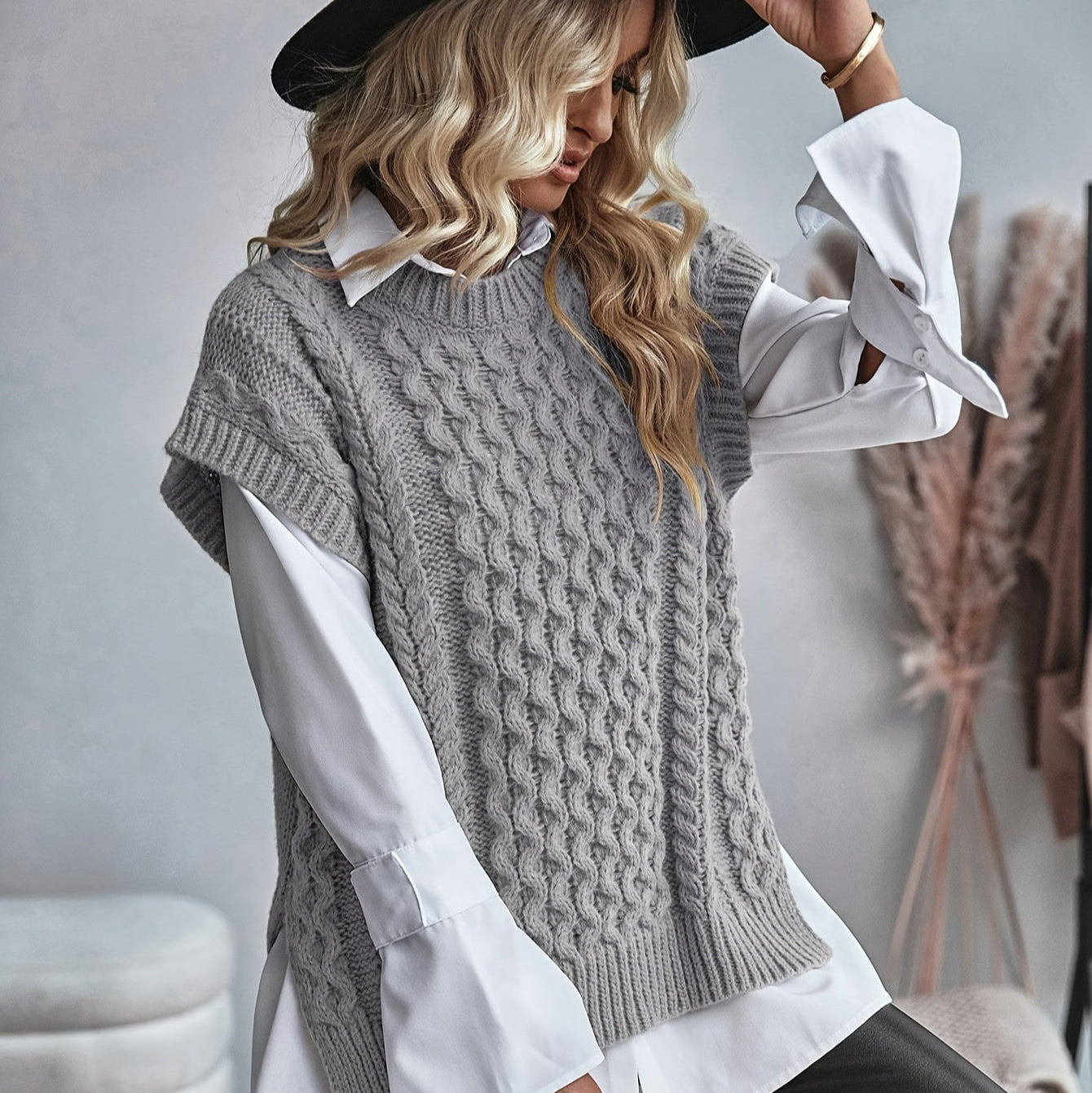 Gisela - Maglione senza maniche lavorato a maglia con stile e comfort a strati