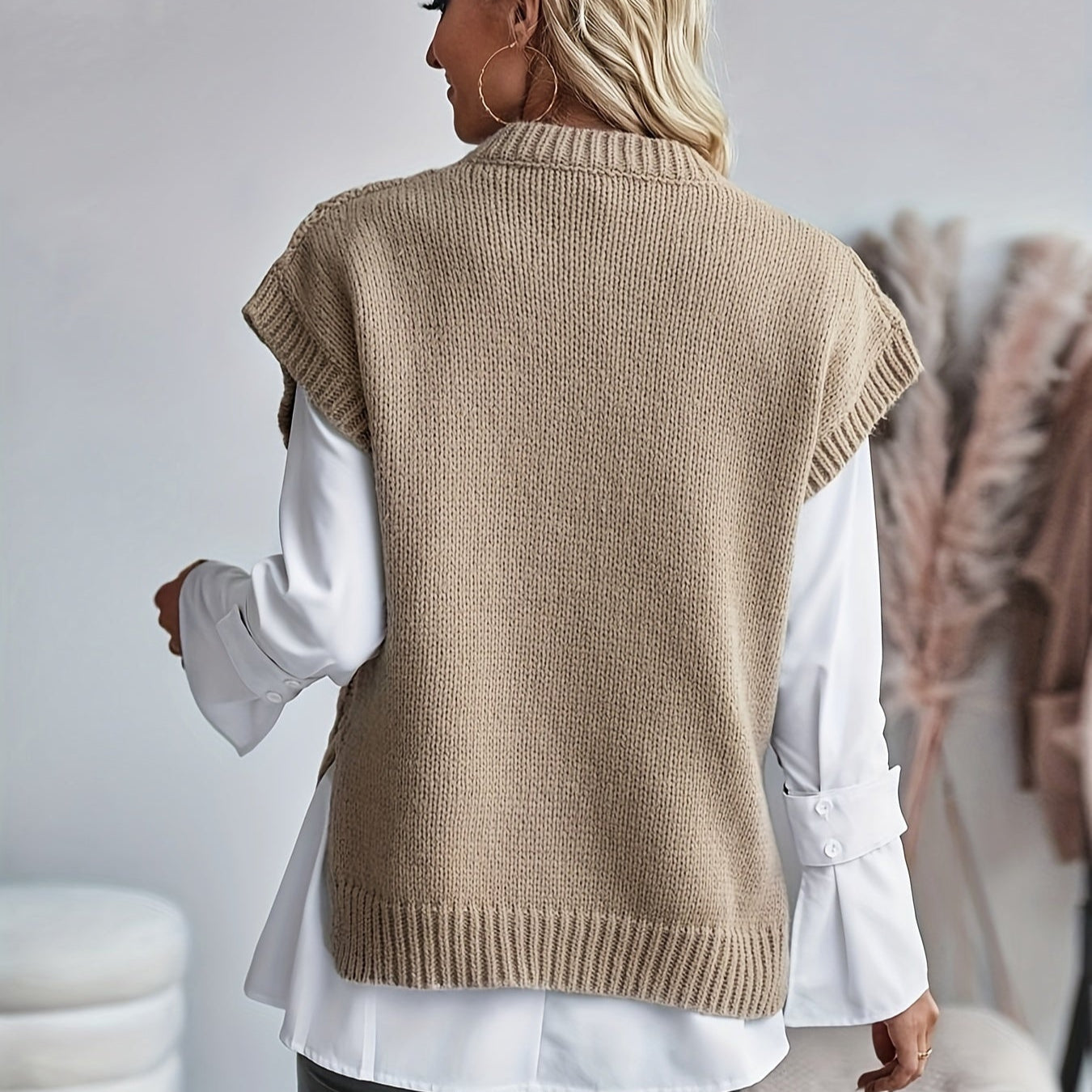 Gisela - Maglione senza maniche lavorato a maglia con stile e comfort a strati