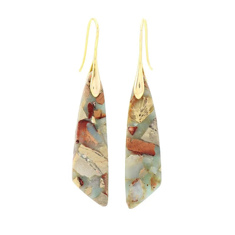 Amelia - Boucles d’oreilles géométriques bohèmes en pierres précieuses pour une élégance intemporelle