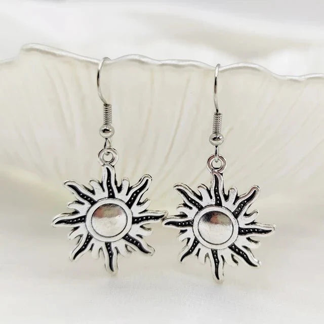 Daisy - Mistyczne boho gotyckie kolczyki w kształcie grzybów z natury inspirowanym wzorem
