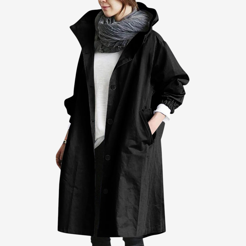 Trench-coat oversize à manches longues pour femme