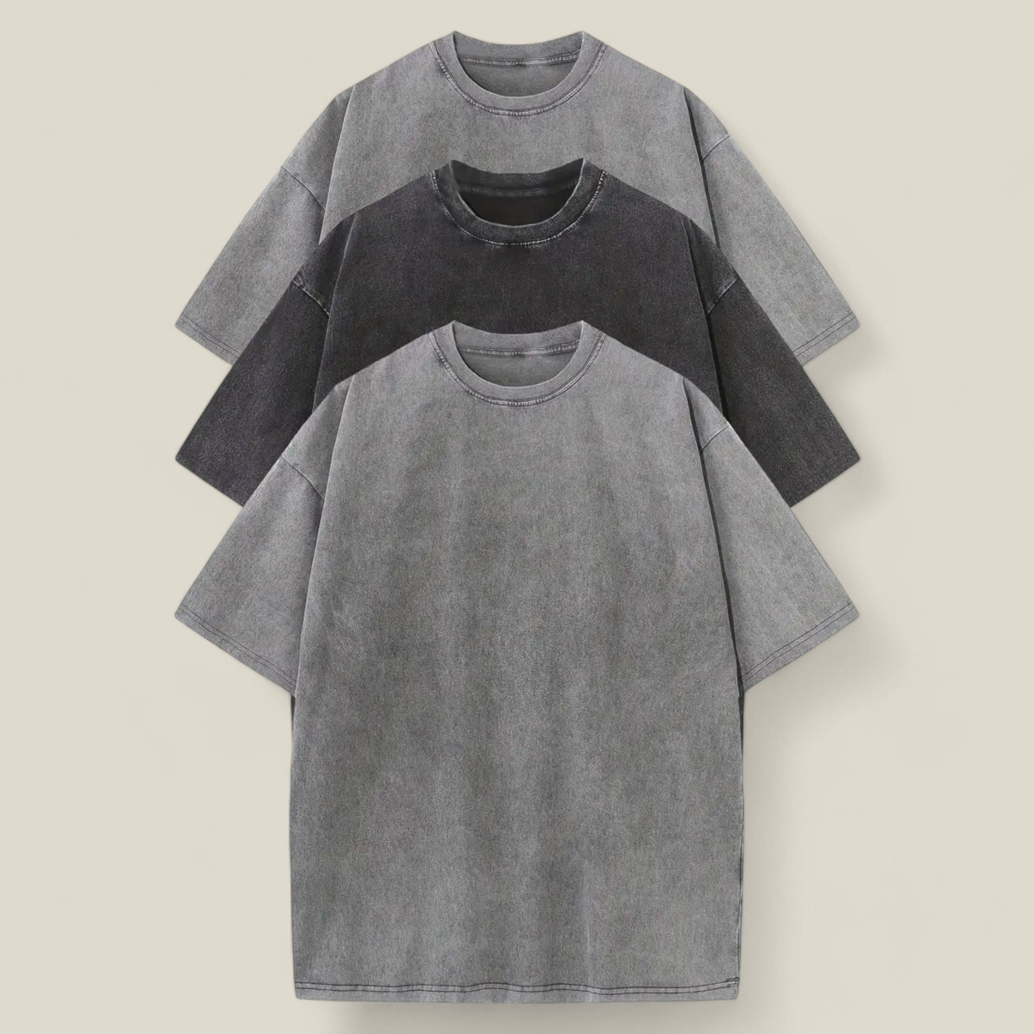 Ethan - Set of 3 Casual Solid T-Shirts for Daily Comfort