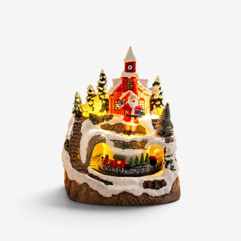 WinterGlow - Villaggio natalizio in miniatura con illuminazione LED