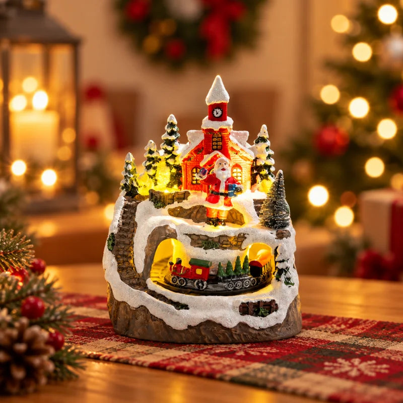 WinterGlow - Villaggio natalizio in miniatura con illuminazione LED