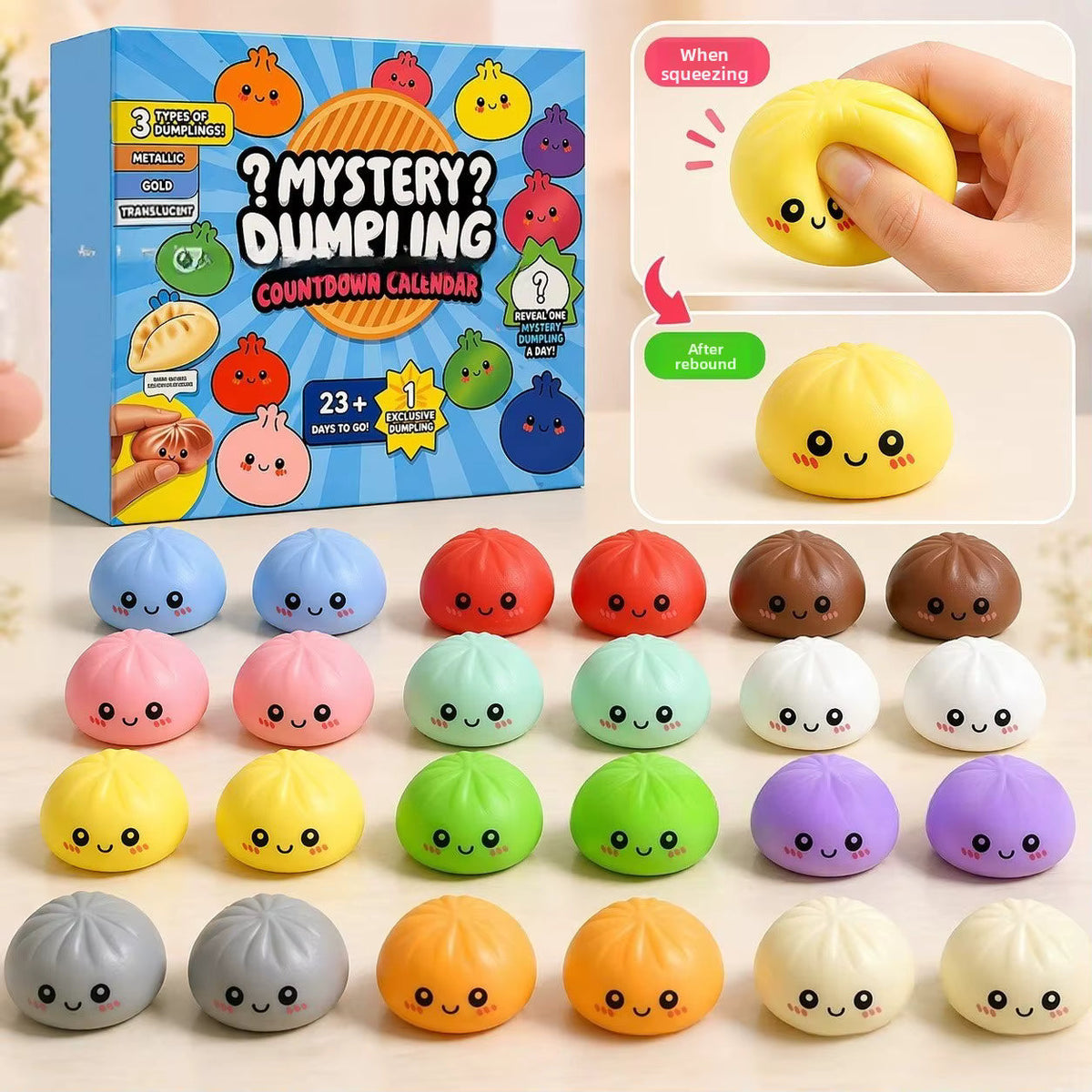 Squishora – Advent Calendar with 24 Slow-Rising Squishy Toys