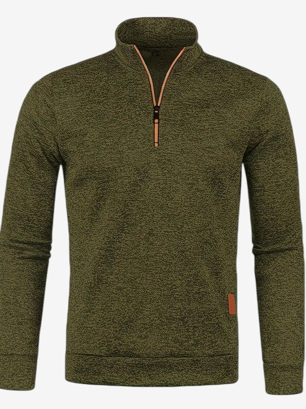 ZipGent - Men's Half-Zip Sweater With Stand Collar