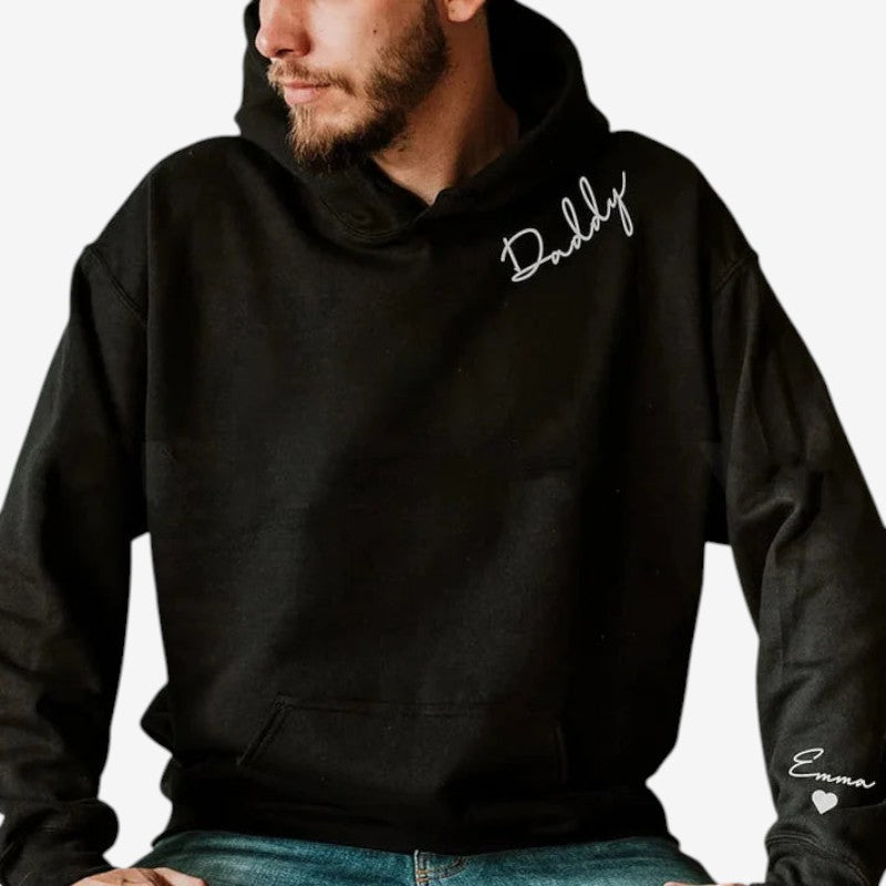 Cadeau Fête des Mères | Sweat à Capuche Manches Longues avec Nom Brodé