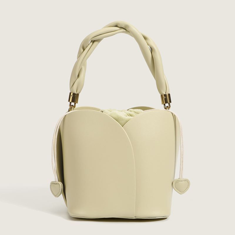 Lily - Elegant Bucket Bag with Floral Pattern and Drawstring Closure