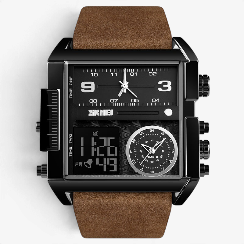 ChronoTwin - Reloj de doble movimiento con esfera extragrande de 50mm