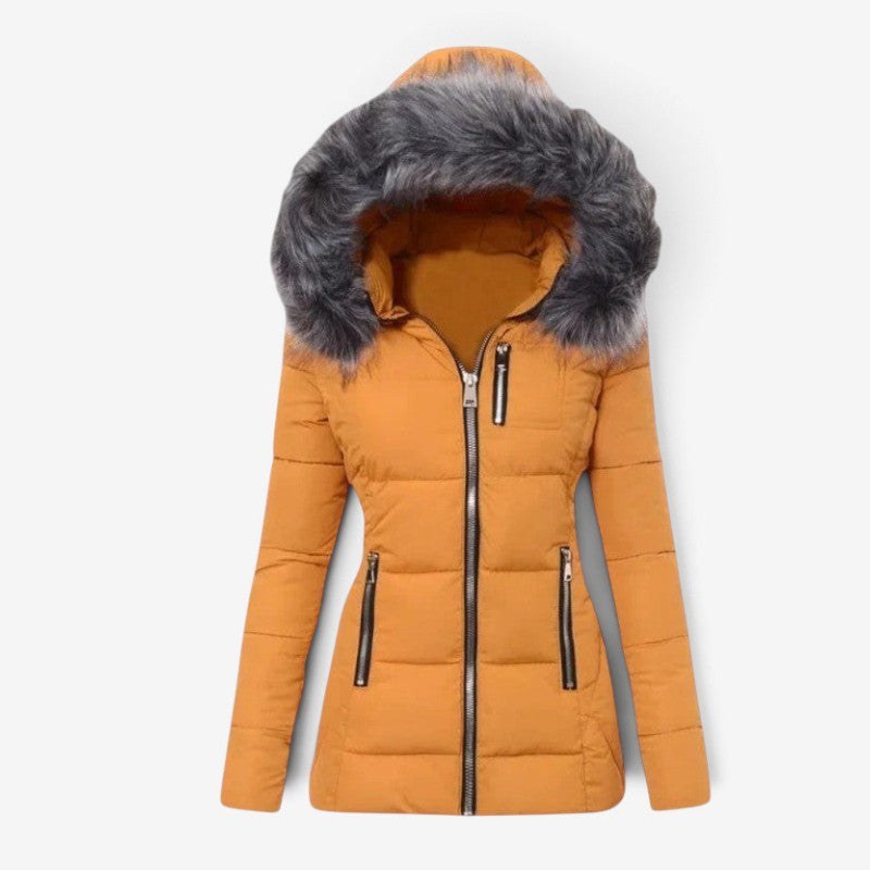 Ziplyn - Women's Hooded Jacket with Full-Zip Front and Side Zipper Pockets