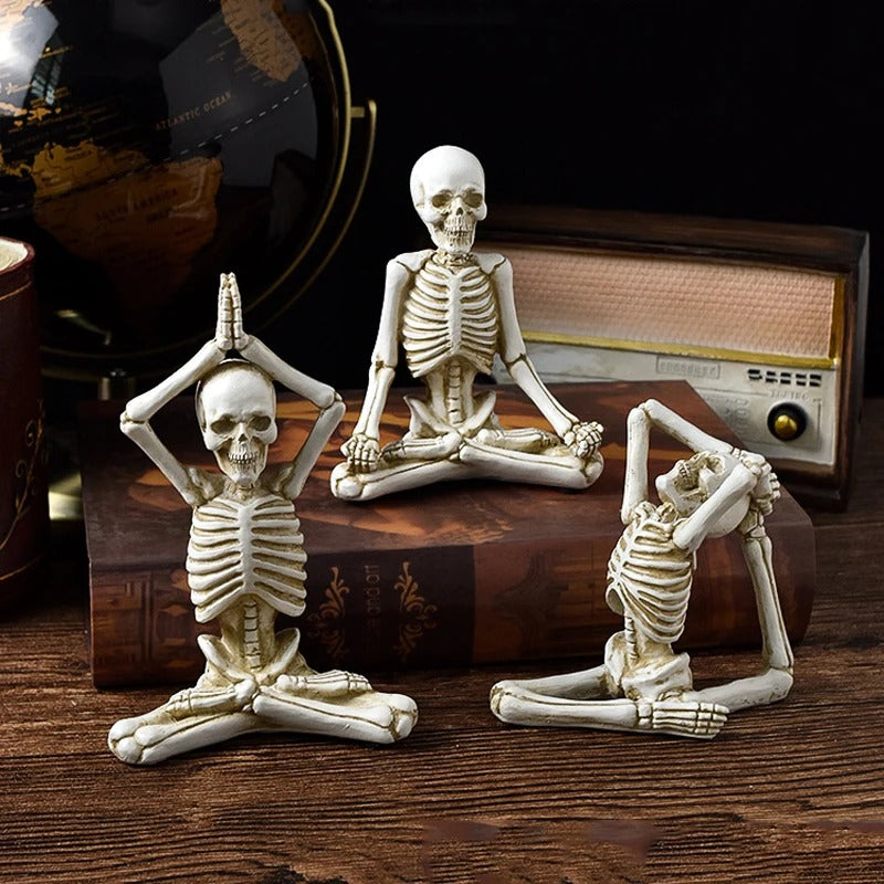 Figurka szkieletu na Halloween, dekoracja z żywicy