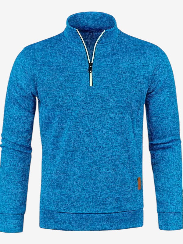 ZipGent - Men's Half-Zip Sweater With Stand Collar