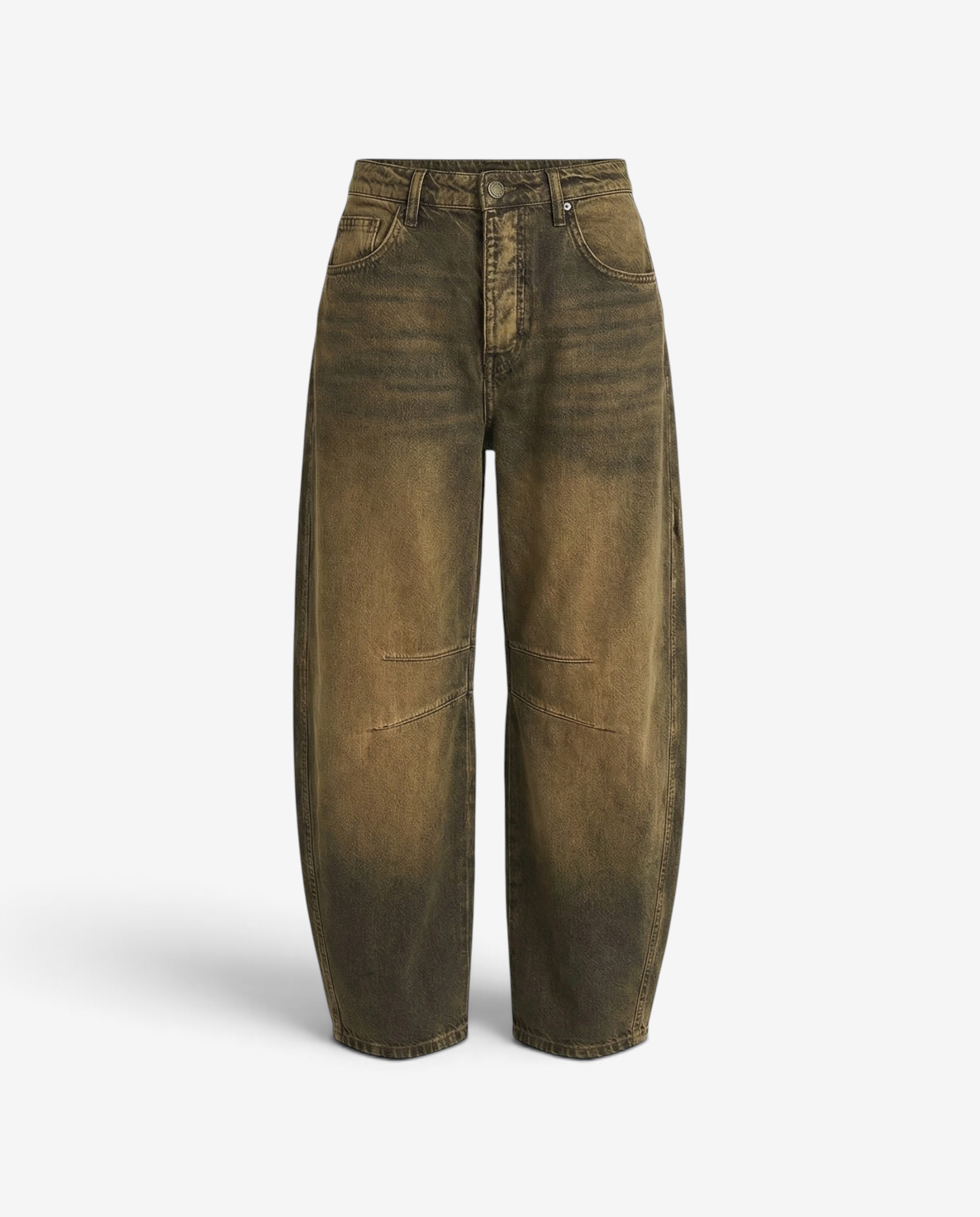 Colette - Mid Rise Barrel Jeans with Relaxed Fit and Button Closure