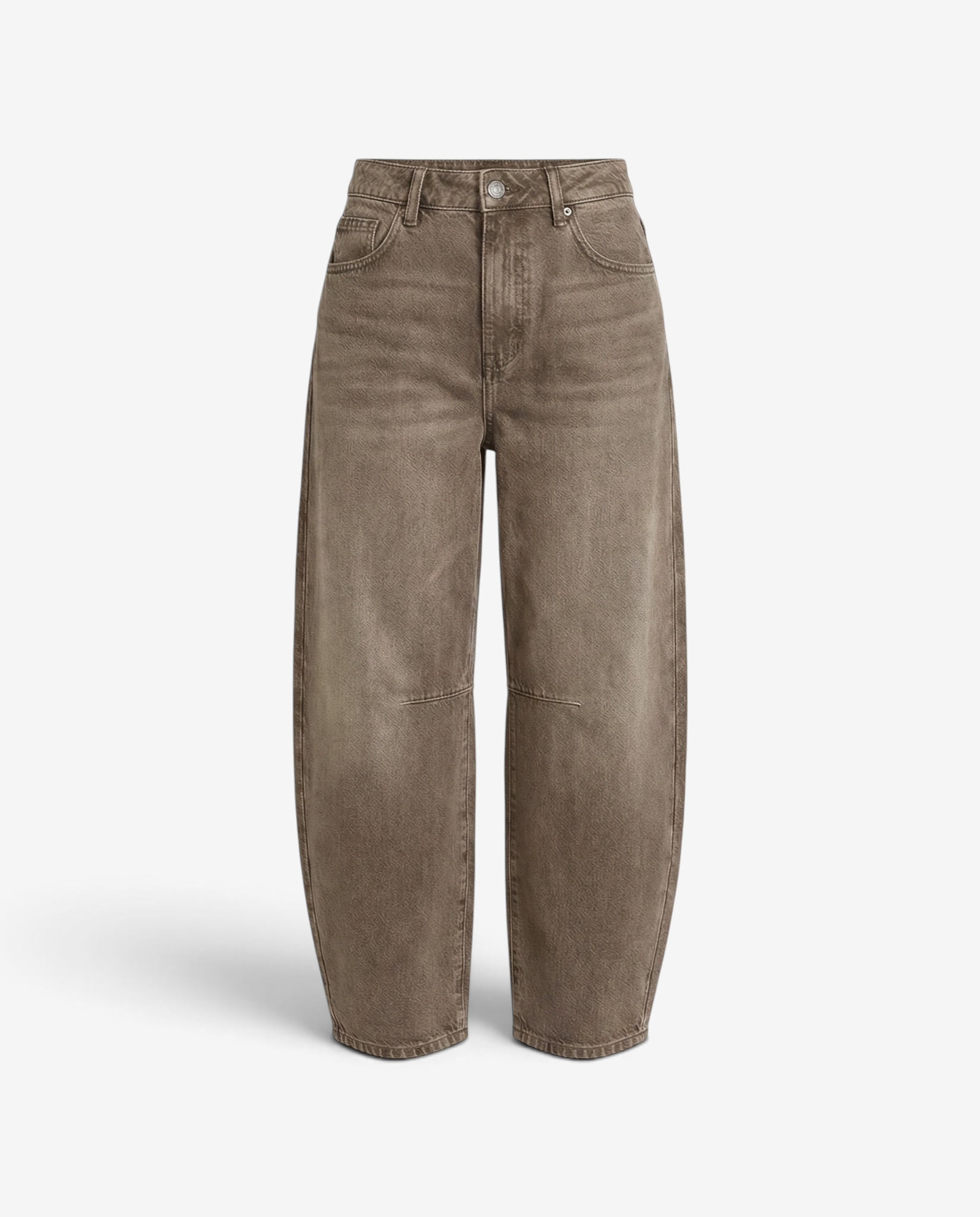 Colette - Mid Rise Barrel Jeans with Relaxed Fit and Button Closure