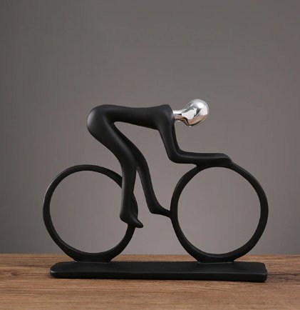 CycleCraft - Scultura unica di un appassionato di ciclismo per decorazione di casa e giardino