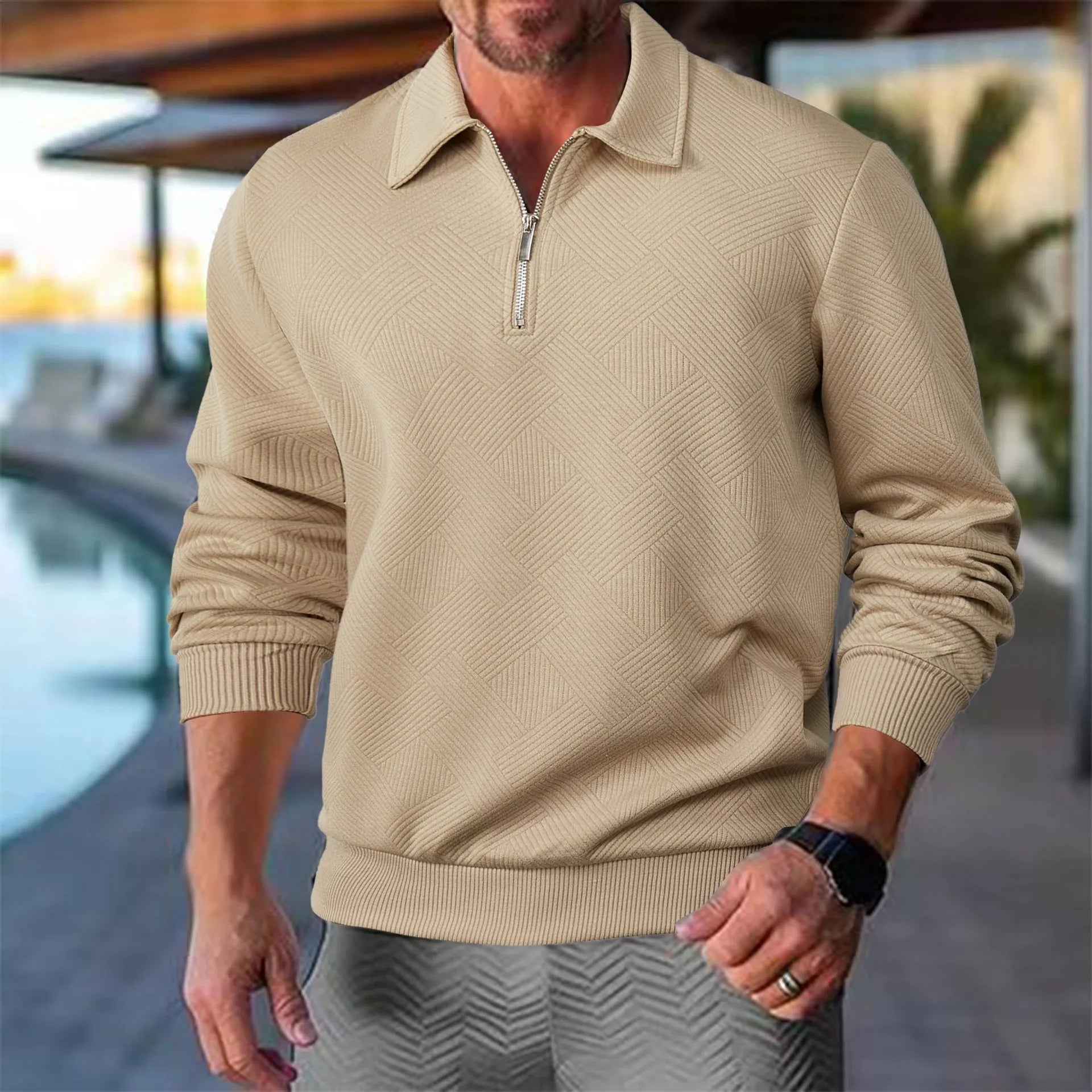 Jade – Stylish shirt with a quarter zip and a modern fit