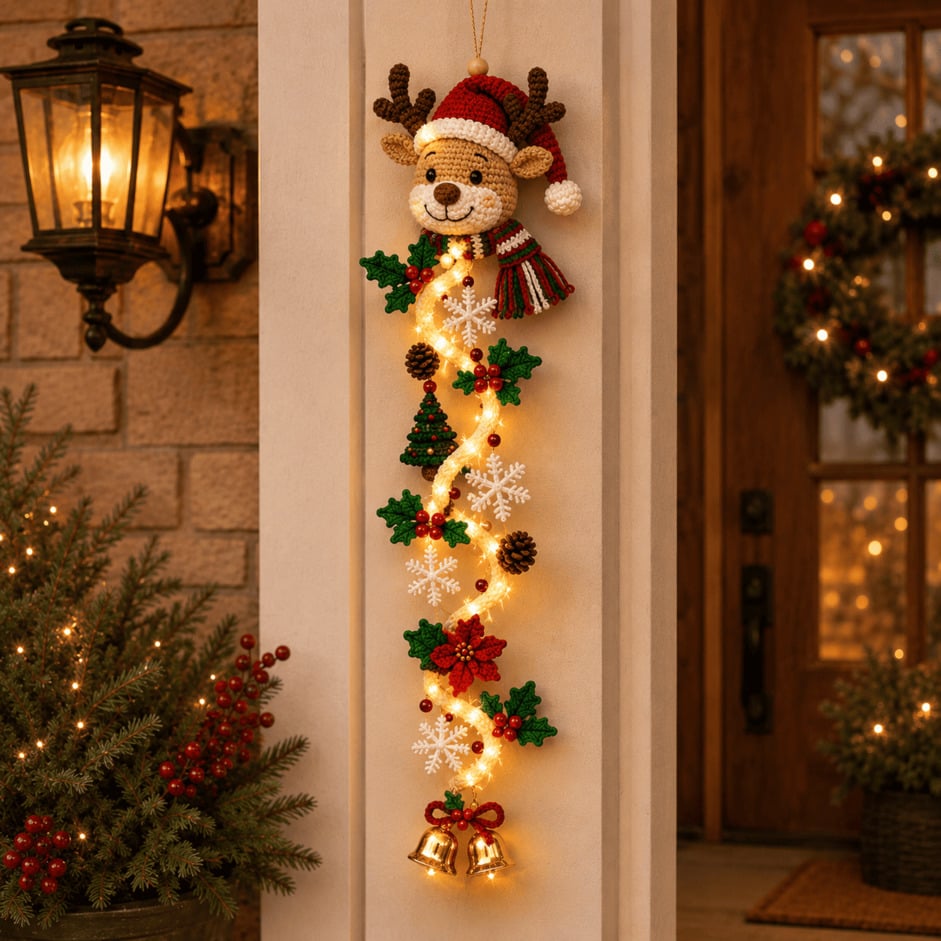 Yuleglint - Décoration de Noël suspendue à LED au design festif