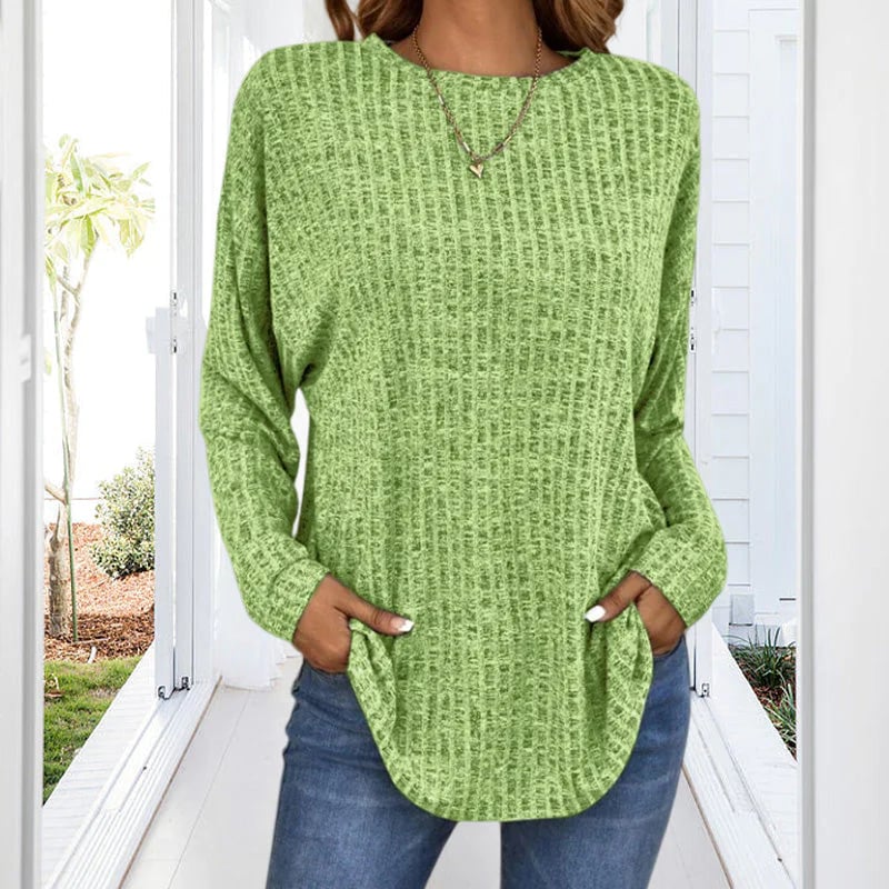 KnitEase - Haut en maille pour femme à col rond