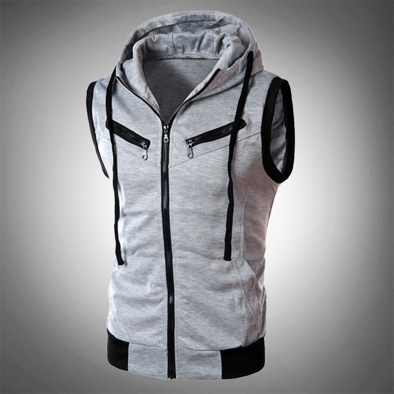 Zane - Gilets sportifs sans manches avec fermeture éclair et poches fonctionnelles