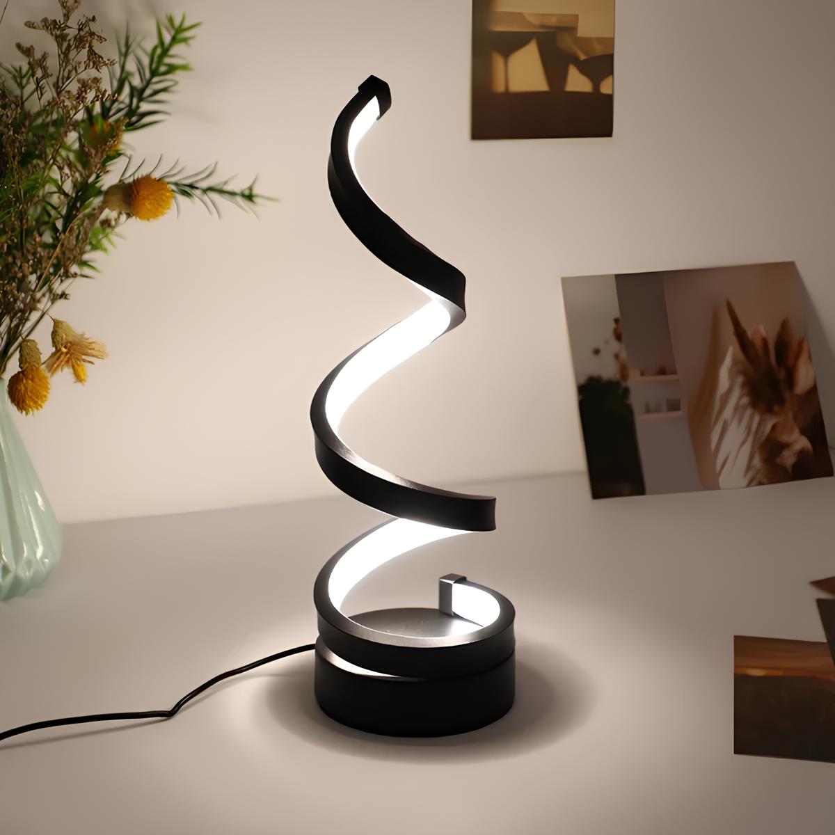 TwistGlow - Spiralna lampa stołowa z regulowanym oświetleniem