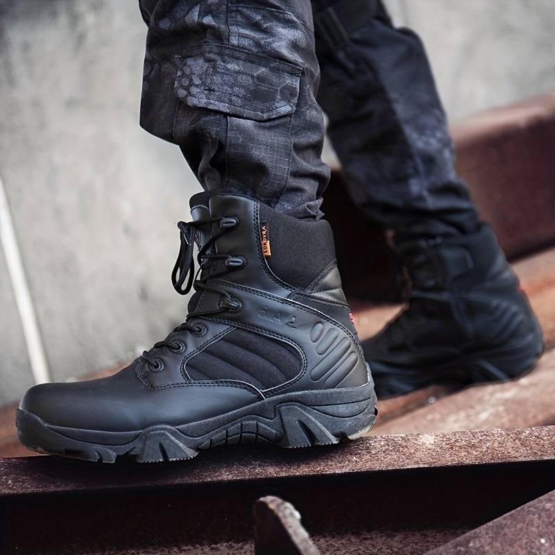 Lukas - Non-slip combat boots with quick side zipper