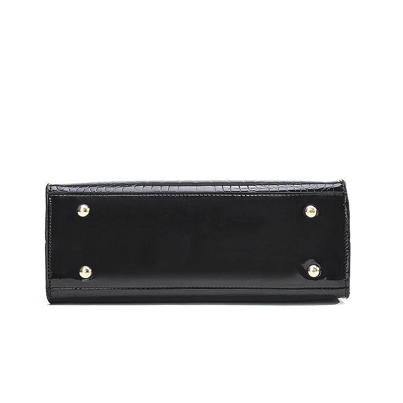 Delilah - Geantă elegantă cu model de piele de crocodil și design premium