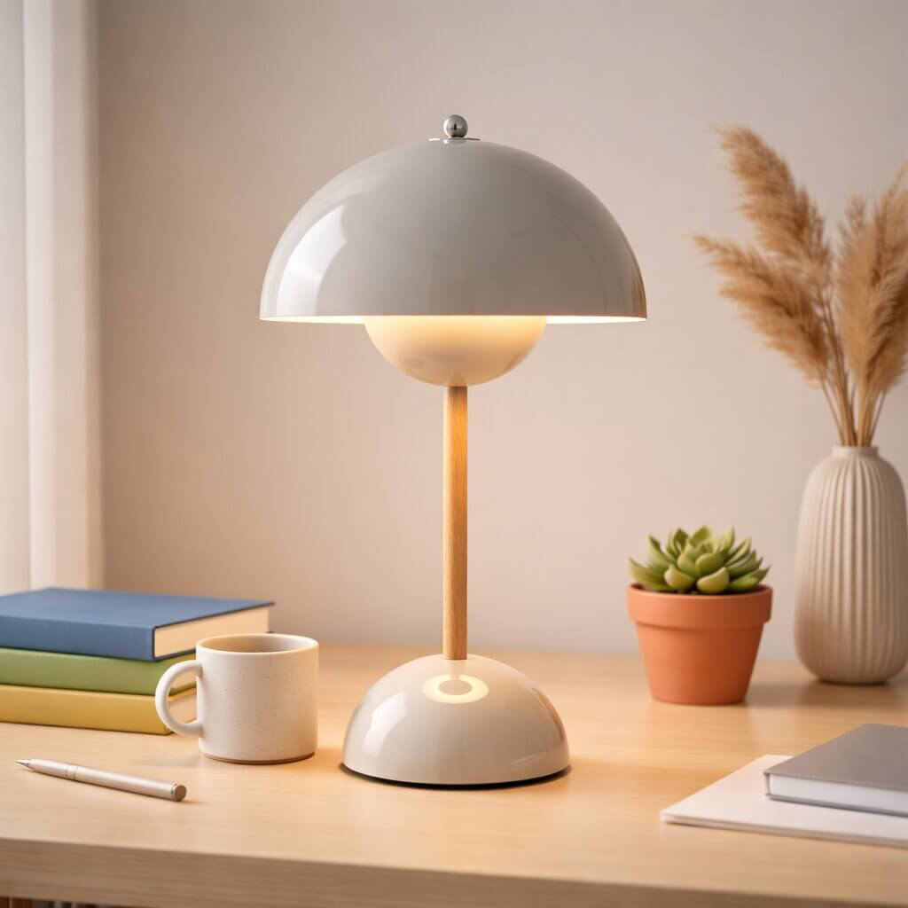 GlowEase - Candeeiro de mesa LED sem fios com luminosidade ajustável
