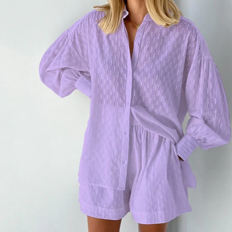 Isabella - Elegant two-piece summer set with lantern sleeves