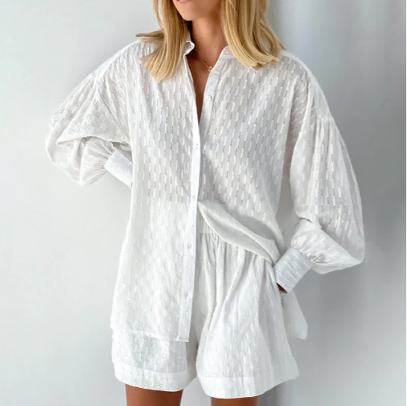 Isabella - Elegant two-piece summer set with lantern sleeves