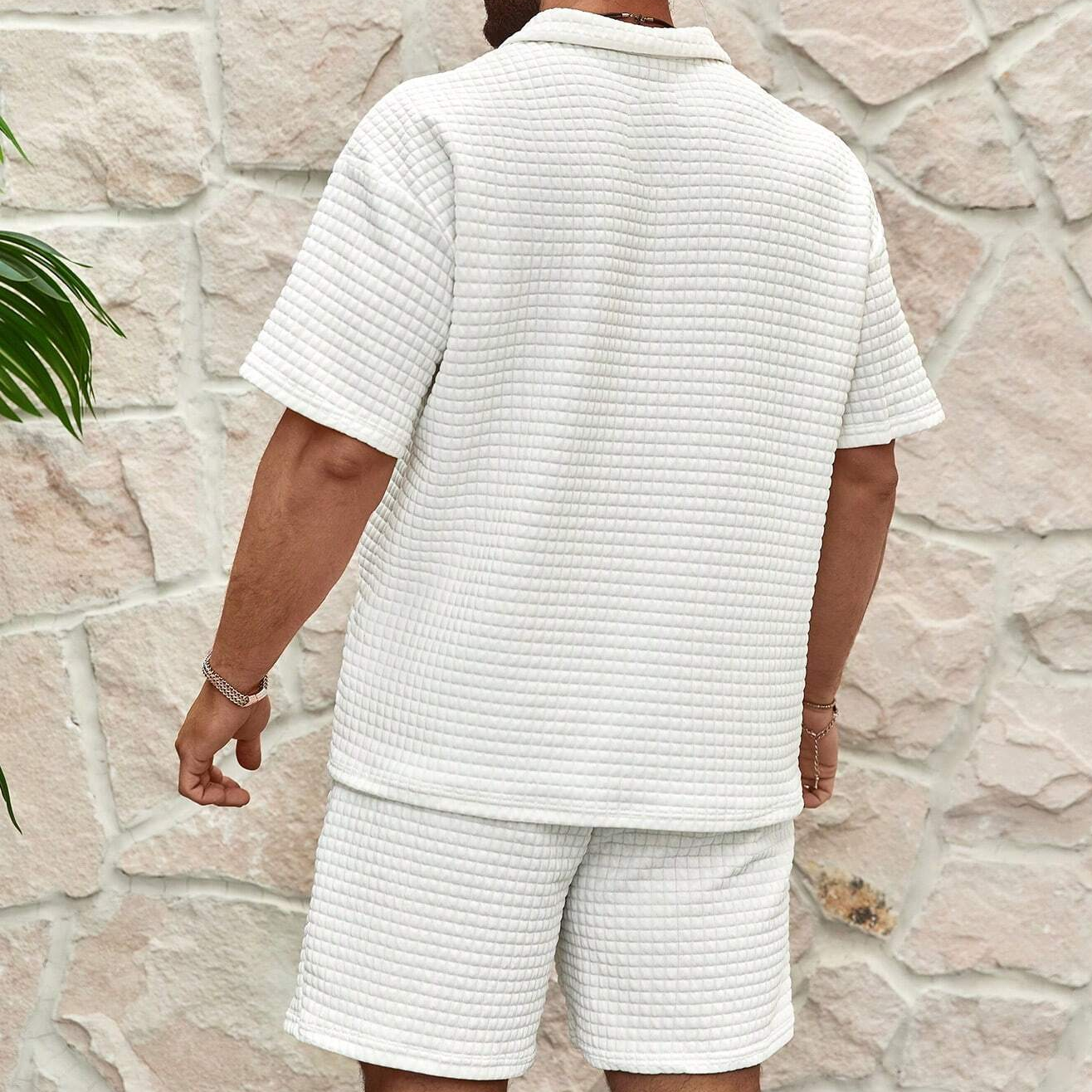 Ethan - Short-sleeve polo and shorts loungewear set