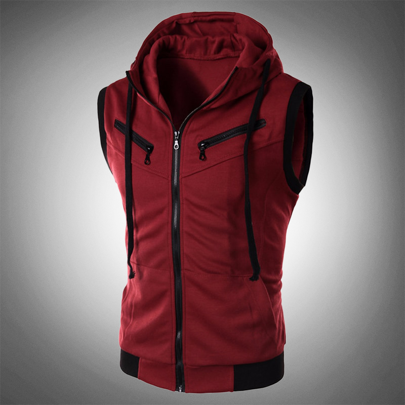 Zane - Gilets sportifs sans manches avec fermeture éclair et poches fonctionnelles