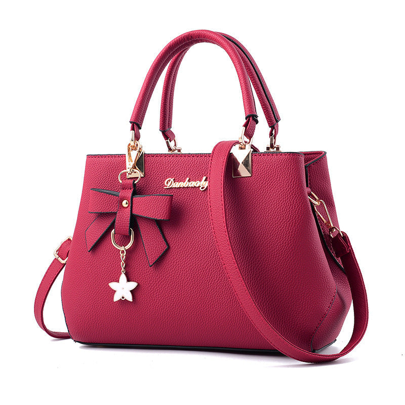 UrbanCharm - Elegante grande borsa a spalla con dettaglio a stella e tasche multiple