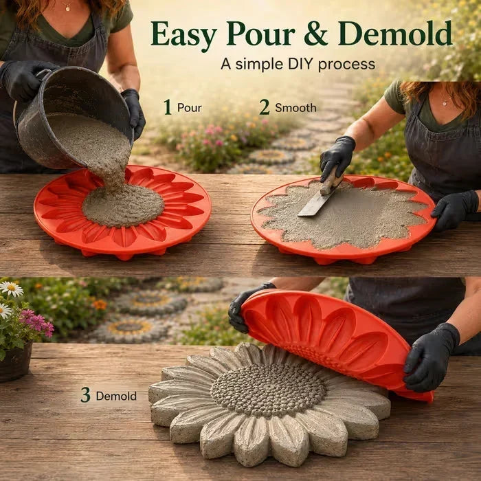 Petalflex - Reusable Mold For Decorative Stones With Sunflower Design