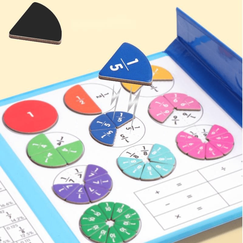 FractionMaster - Montessori magnetic puzzle book for learning fractions