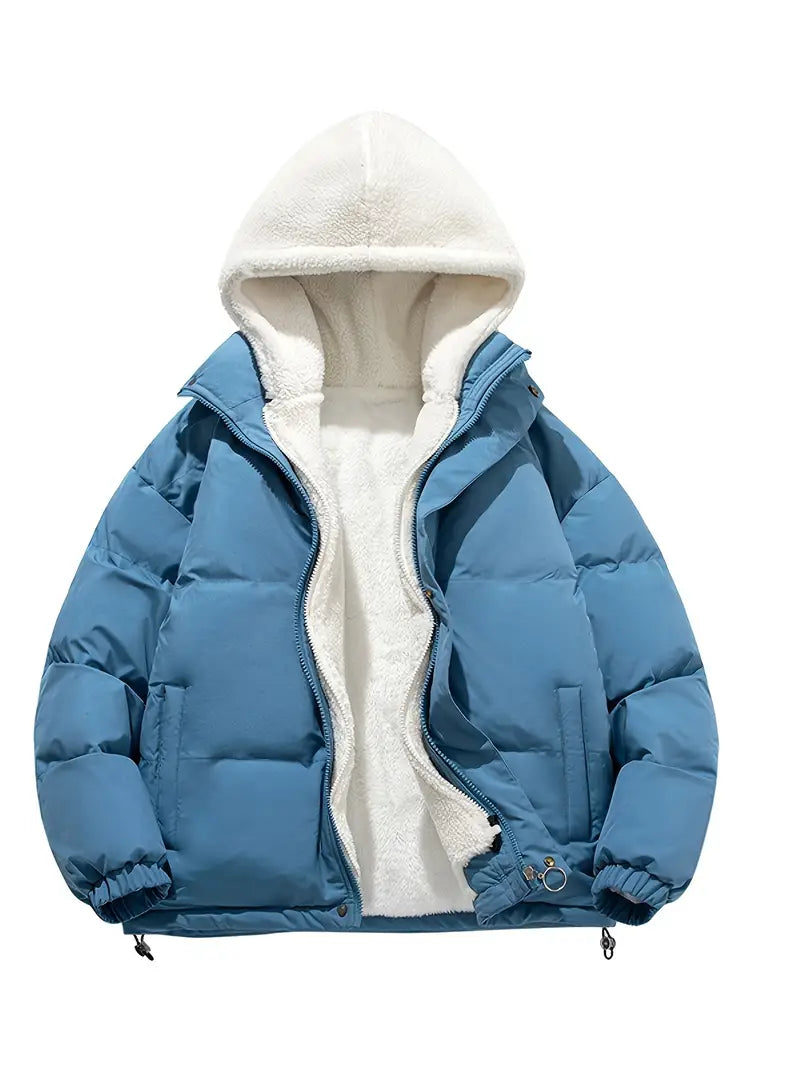 Anton - Giacca in pile con tasche e cappuccio regolabile
