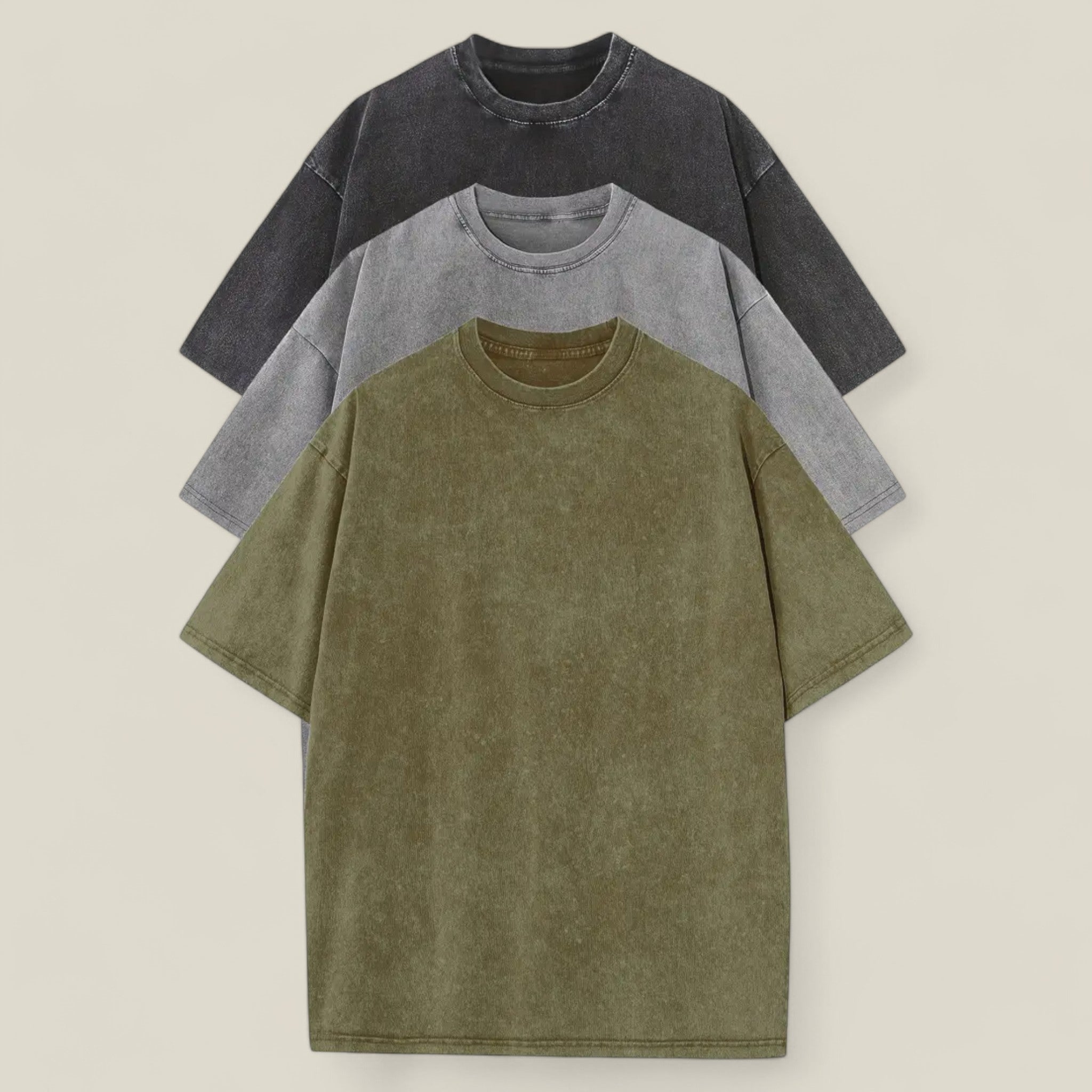 Ethan - Set of 3 Casual Solid T-Shirts for Daily Comfort