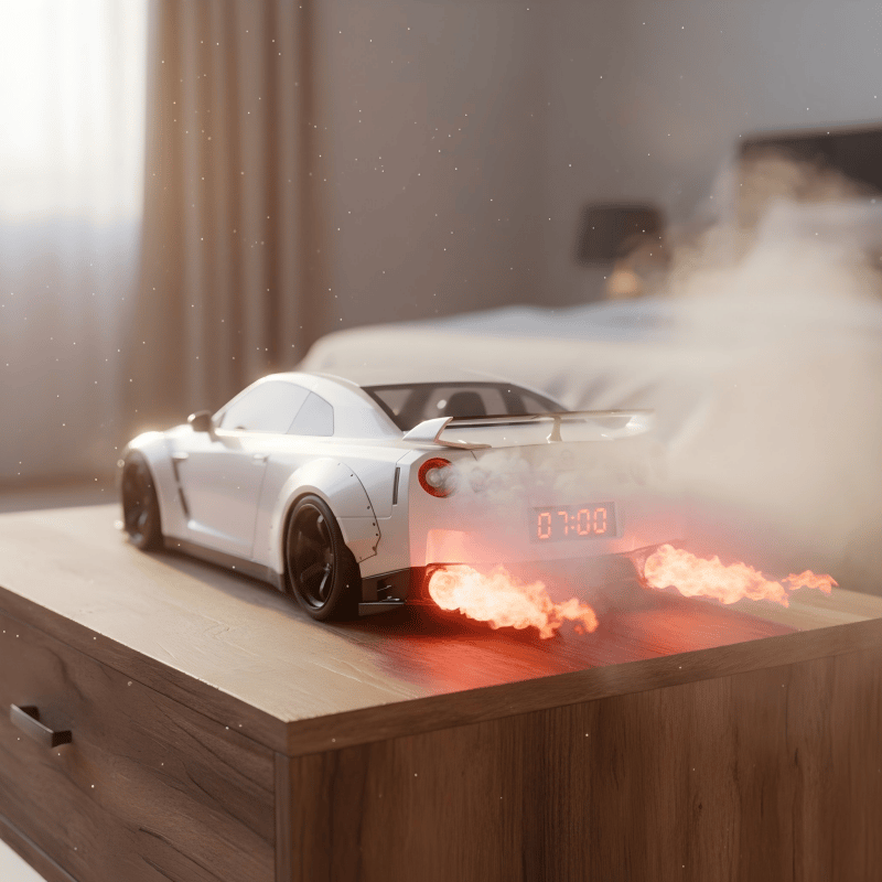Gearglow - Réveil numérique avec affichage LED et sons de moteur simulés