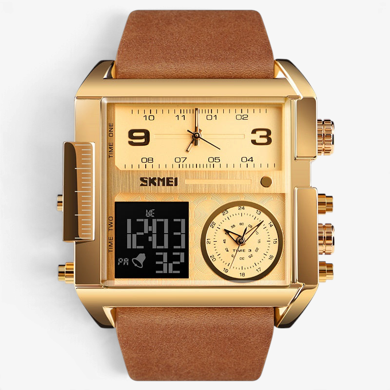 ChronoTwin - Reloj de doble movimiento con esfera extragrande de 50mm