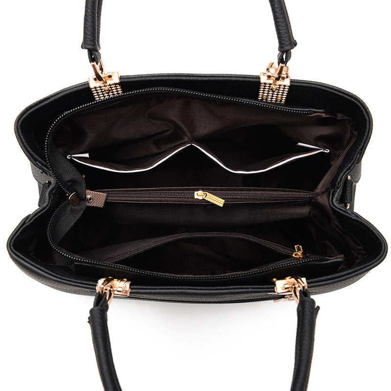 UrbanCharm - Elegante grande borsa a spalla con dettaglio a stella e tasche multiple